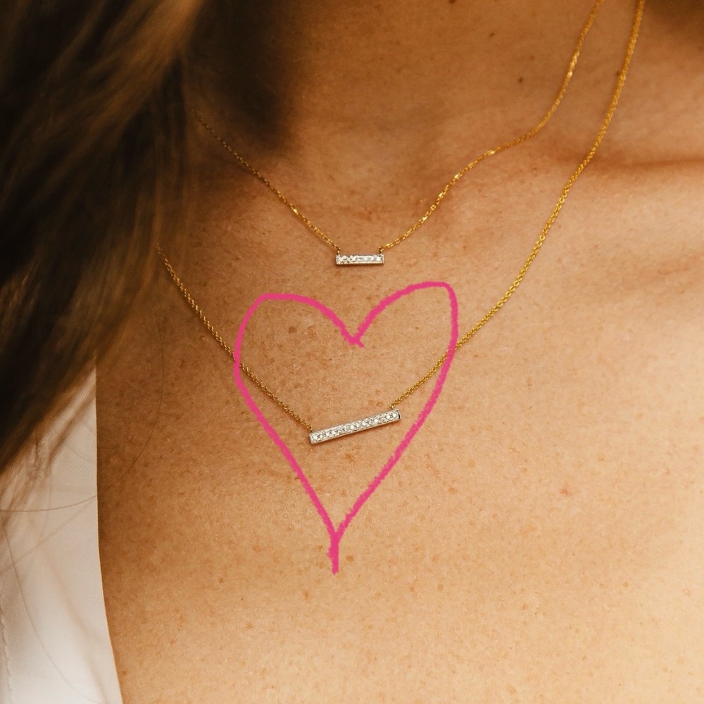 ✨Dana Rebecca Designs DRD Sylvie Rose Medium Bar Necklace  - Yellow/White Gold✨